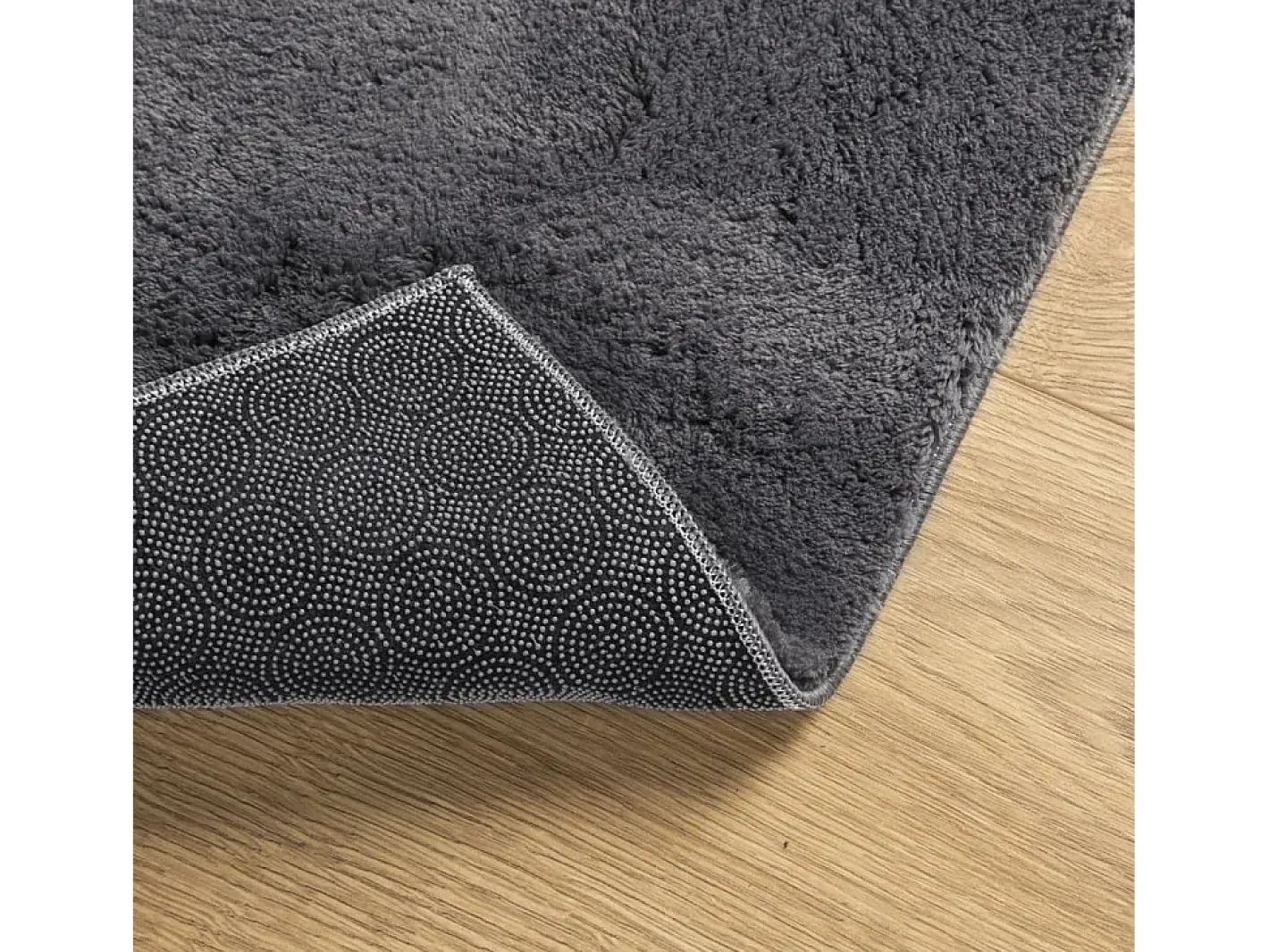 Alfombra De Salón-Alfombra de pelo corto suave lavable HUARTE antracita 200x200cm ES62767 Gris antracita