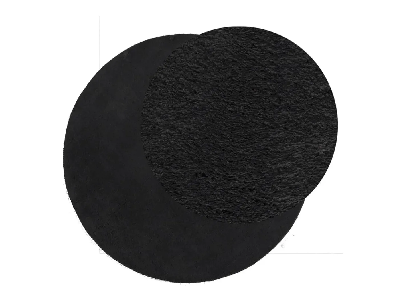 Alfombra de pelo corto suave lavable HUARTE Ø 80 cm ES23627 Negro Online