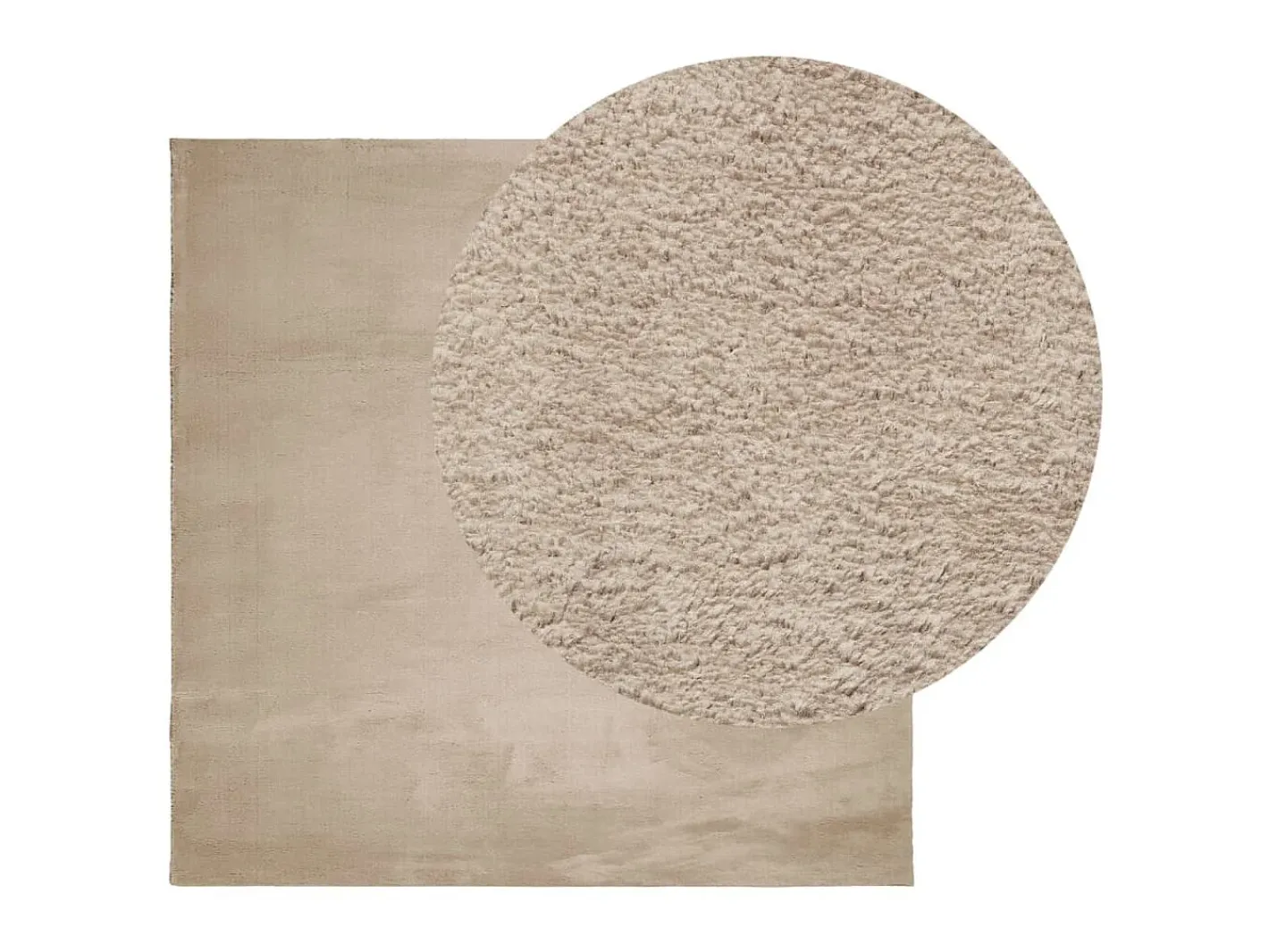 Alfombra de pelo corto suave lavable HUARTE arena 240x240 cm ES59477 Marru00f3n Clearance
