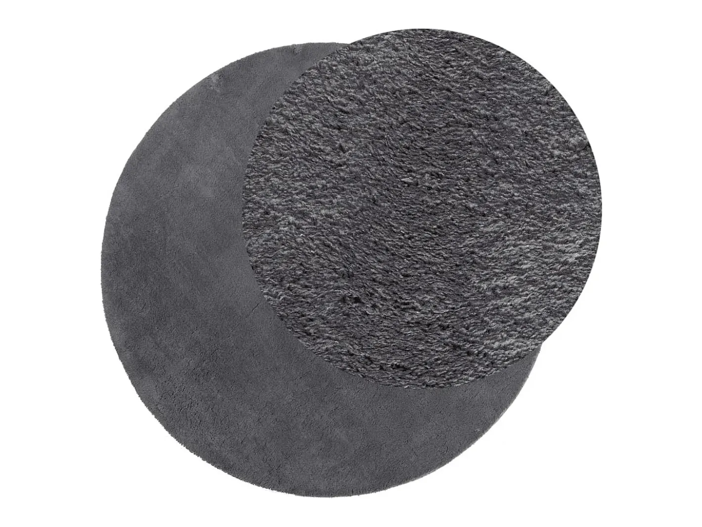 Clicnbuy Alfombra Redonda-Alfombra de pelo corto suave y lavable Ø 120 cm Gris antracita
