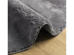 Clicnbuy Alfombra Redonda-Alfombra de pelo corto suave y lavable Ø 120 cm Gris antracita