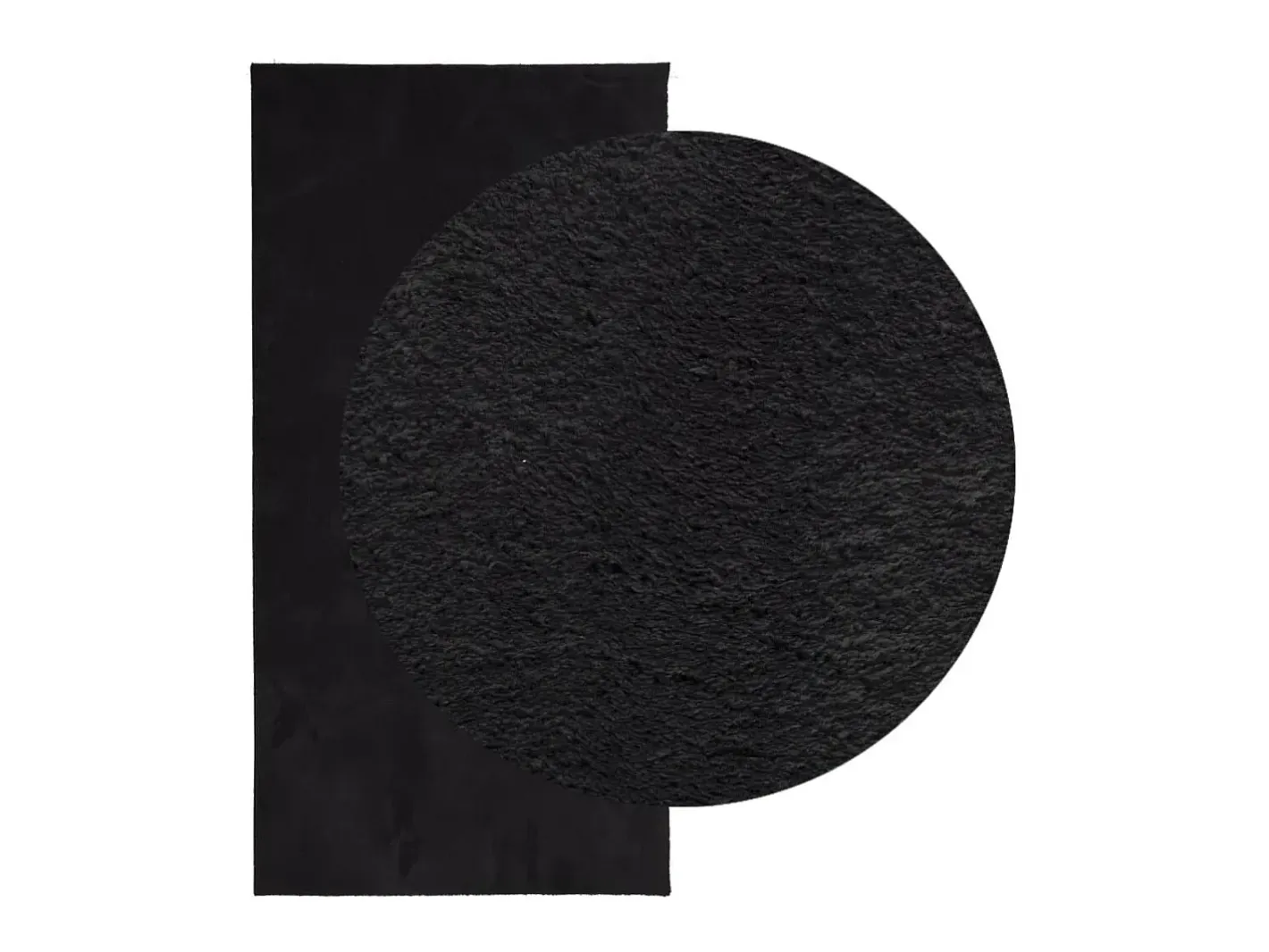 Clearance Alfombra de pelo corto suave lavable HUARTE 100x200 cm ES70551 Negro