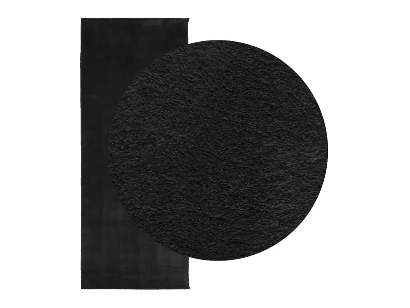Alfombra De Salón-Alfombra de pelo corto suave lavable HUARTE 80x200 cm ES85456 Negro