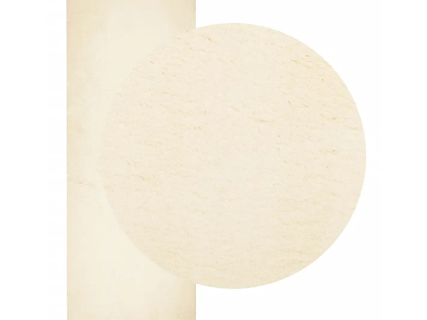 Outlet Alfombra de pelo corto suave lavable HUARTE 80x200 cm ES33541 Crema
