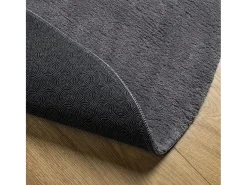 Clicnbuy Alfombra de pelo corto suave y lavable Ø 80 cm Gris antracita Discount