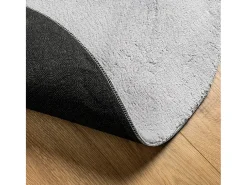 Alfombra De Salón|Alfombra Redonda-Alfombra de pelo corto suave lavable HUARTE Ø 160 cm ES31348 Gris