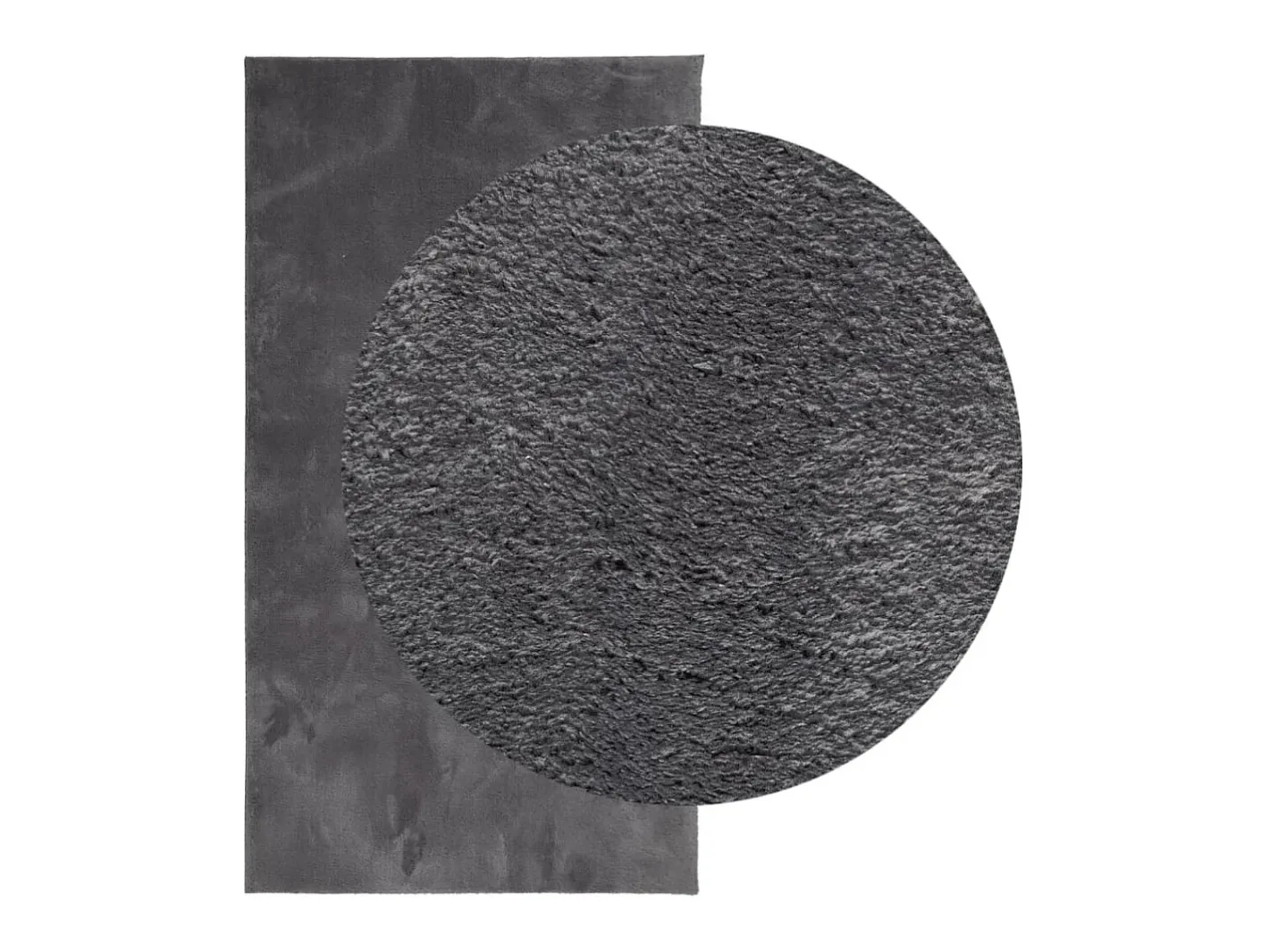 New Alfombra de pelo corto suave lavable HUARTE antracita 80x150 cm ES38283 Gris antracita