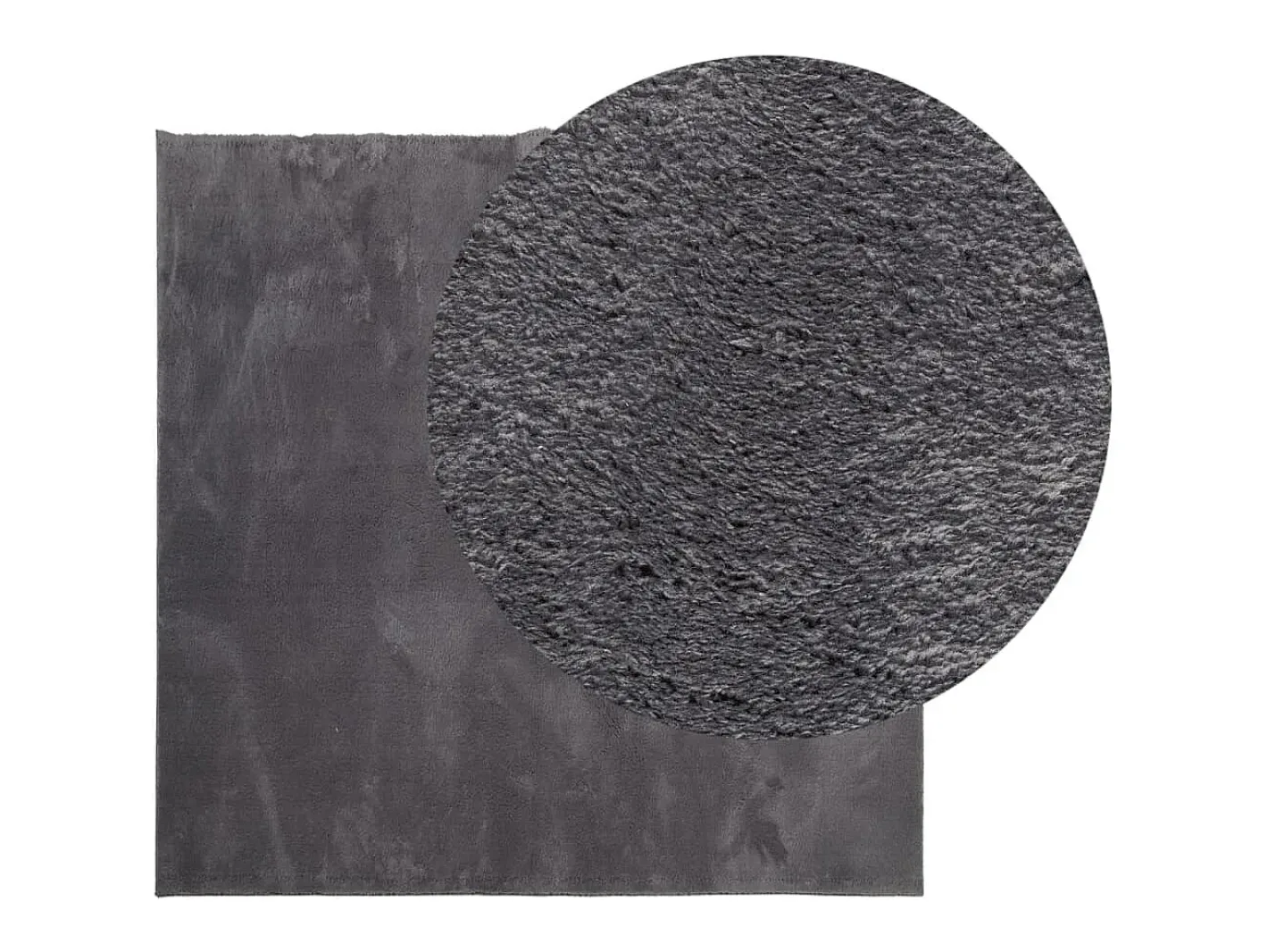 Alfombra De Salón-Alfombra de pelo corto suave lavable HUARTE antracita 240x240cm ES87845 Gris antracita