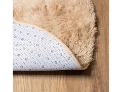 Alfombra De Cocina|Alfombra Redonda-Alfombra de pelo largo NAVARRA 160x160 cm poliéster Beige