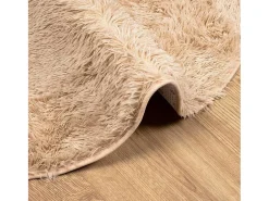 Alfombra De Cocina|Alfombra Redonda-Alfombra de pelo largo NAVARRA 160x160 cm poliéster Beige