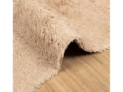 Alfombra de pelo largo NAVARRA 120x120 cm poliéster Beige Hot