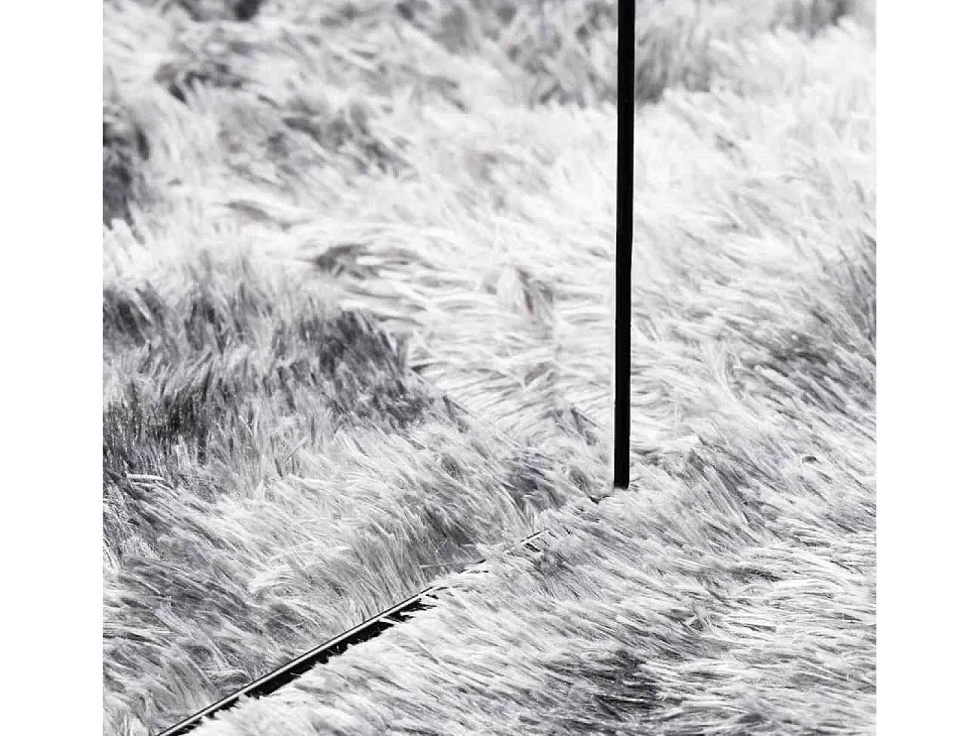 Clearance Alfombra de pelo largo plata NAVARRA 120x120 cm Gris
