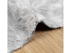 Clearance Alfombra de pelo largo plata NAVARRA 120x120 cm Gris