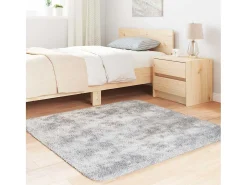 Clearance Alfombra de pelo largo plata NAVARRA 120x120 cm Gris