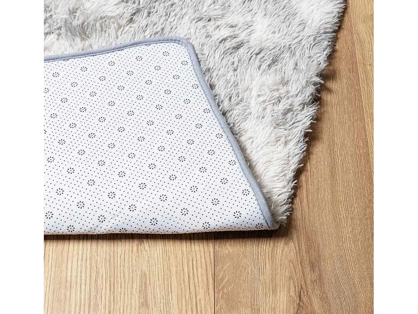 Clearance Alfombra de pelo largo plata NAVARRA 120x120 cm Gris