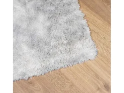 Clearance Alfombra de pelo largo plata NAVARRA 120x120 cm Gris