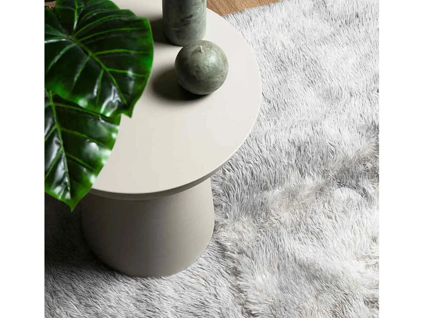 Clearance Alfombra de pelo largo plata NAVARRA 120x120 cm Gris