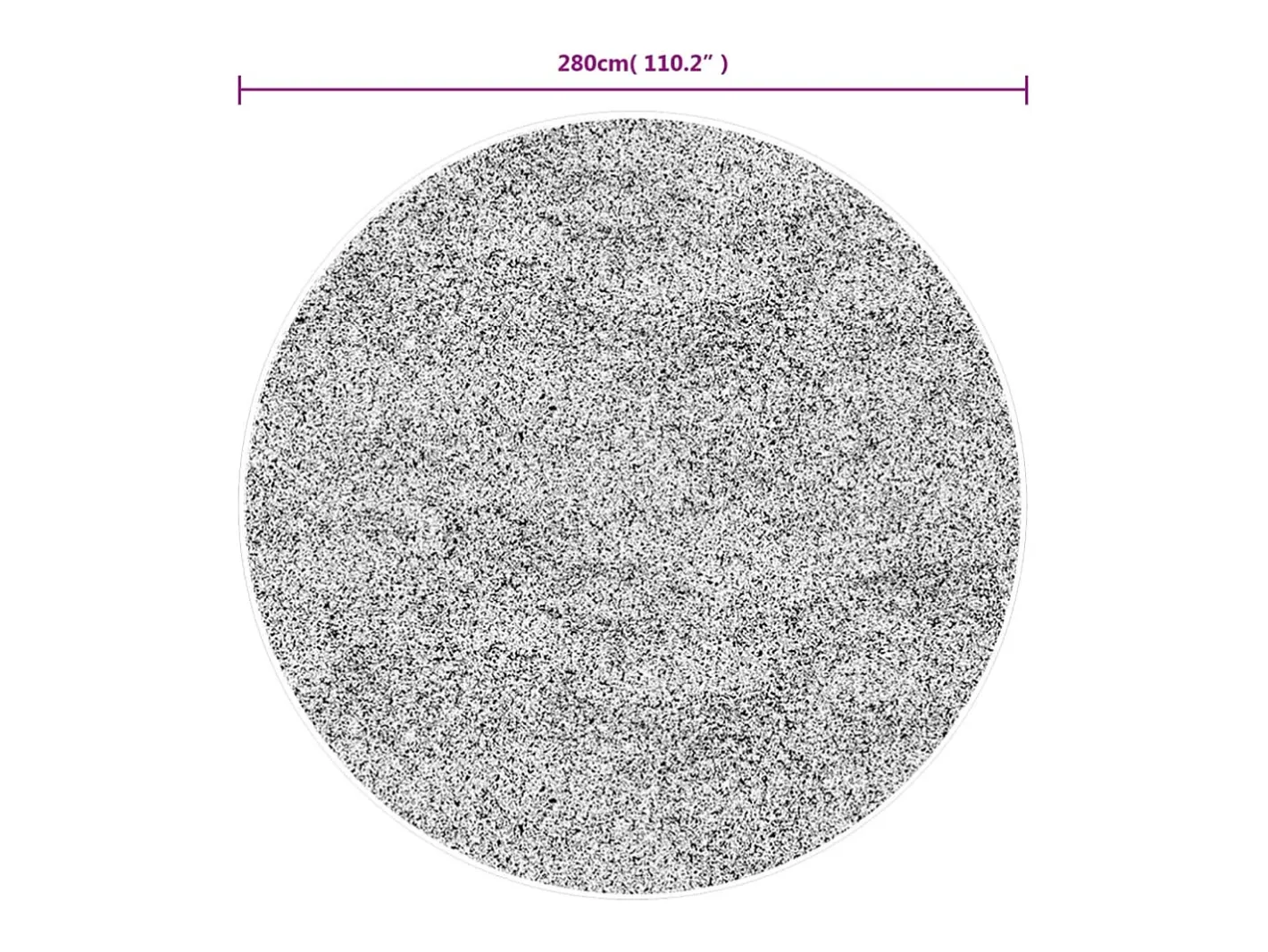 Clicnbuy Alfombra de pelo largo moderna crema y negro Ø 280 cm Multicolor Hot