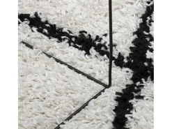 Clicnbuy Alfombra de pelo largo moderna crema y negro Ø 280 cm Multicolor Hot