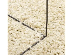 Clicnbuy Alfombra Redonda-Alfombra de pelo largo moderna Ø 160 cm Dorado