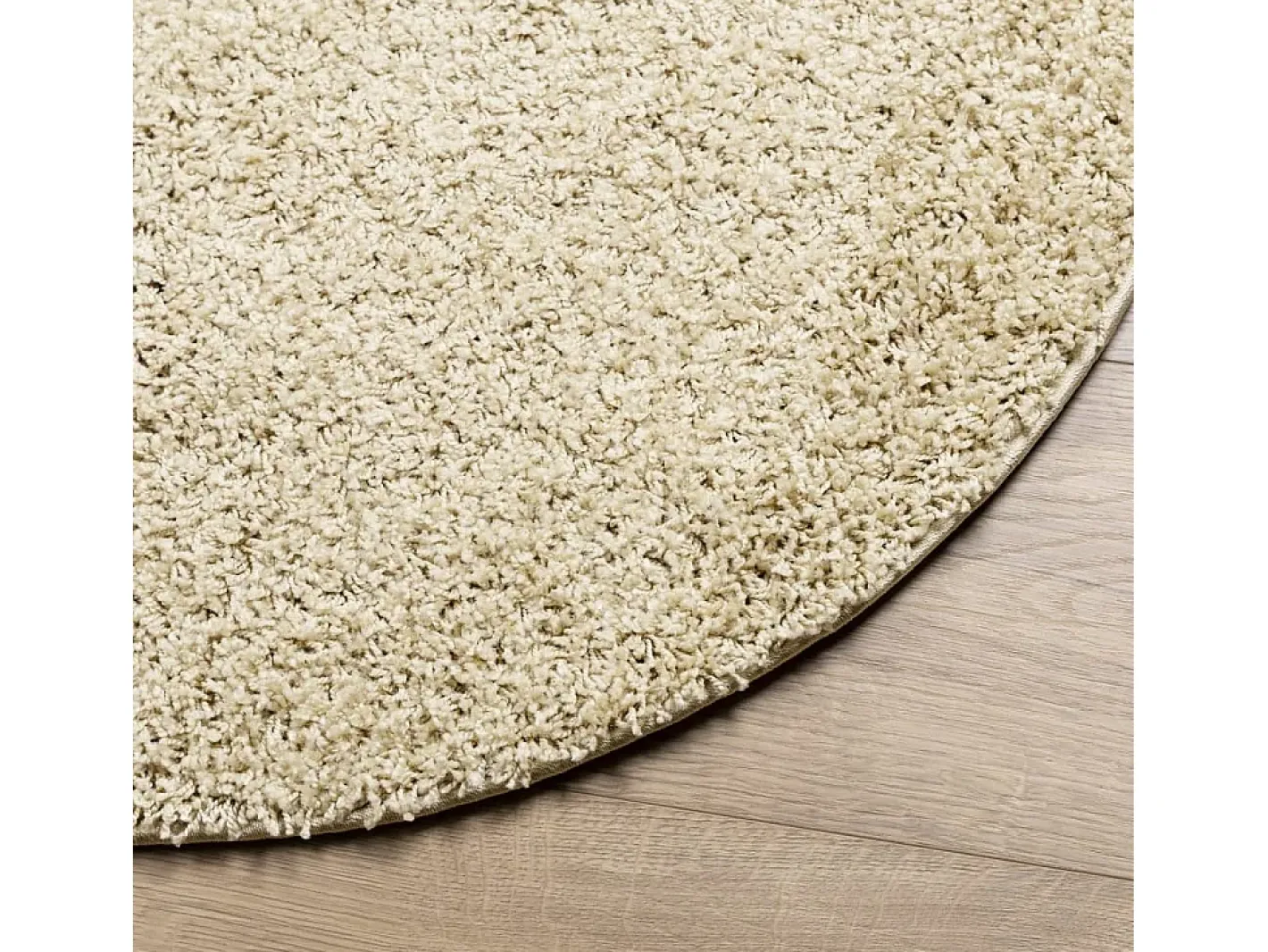 Clicnbuy Alfombra Redonda-Alfombra de pelo largo moderna Ø 160 cm Dorado