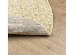 Clicnbuy Alfombra Redonda-Alfombra de pelo largo moderna Ø 160 cm Dorado