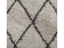 Clicnbuy Alfombra Redonda-Alfombra de pelo largo moderna beige y antracita Ø 100 cm Multicolor