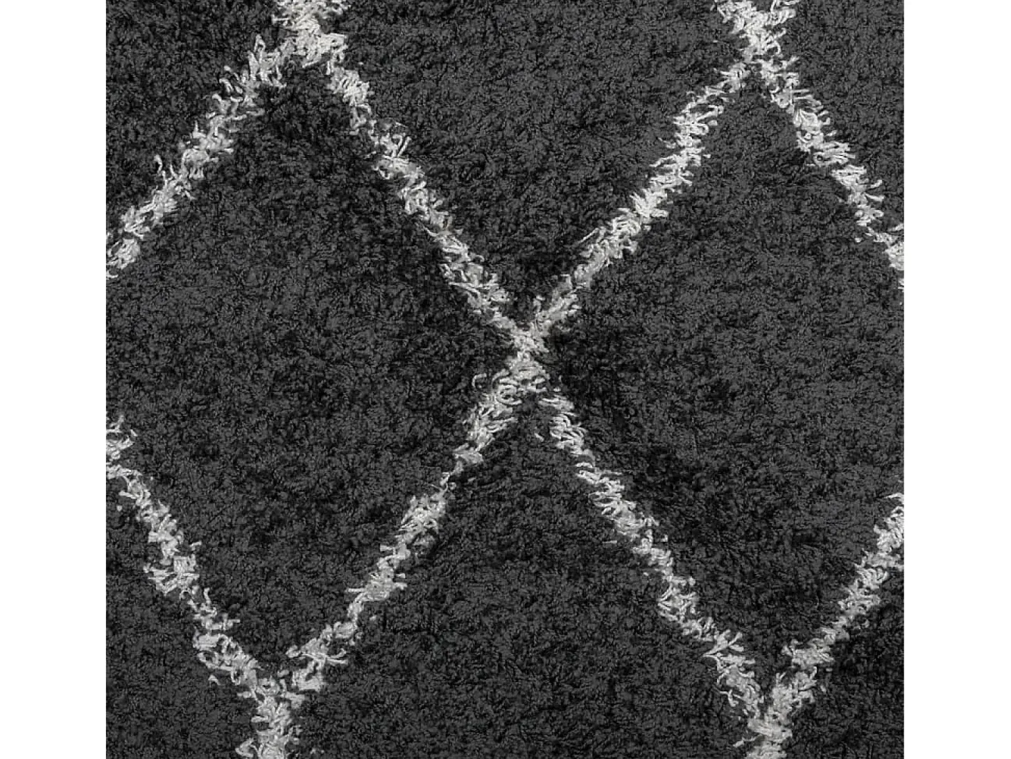 Clicnbuy Alfombra de pelo largo moderna negro y crema Ø 80 cm Multicolor Online