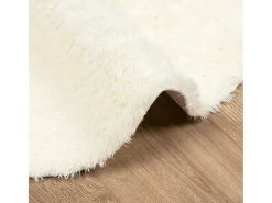 New Alfombra de pelo largo NAVARRA color crema 240x240 cm poliéster Blanco