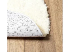 New Alfombra de pelo largo NAVARRA color crema 240x240 cm poliéster Blanco
