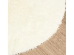 New Alfombra de pelo largo NAVARRA color crema 240x240 cm poliéster Blanco