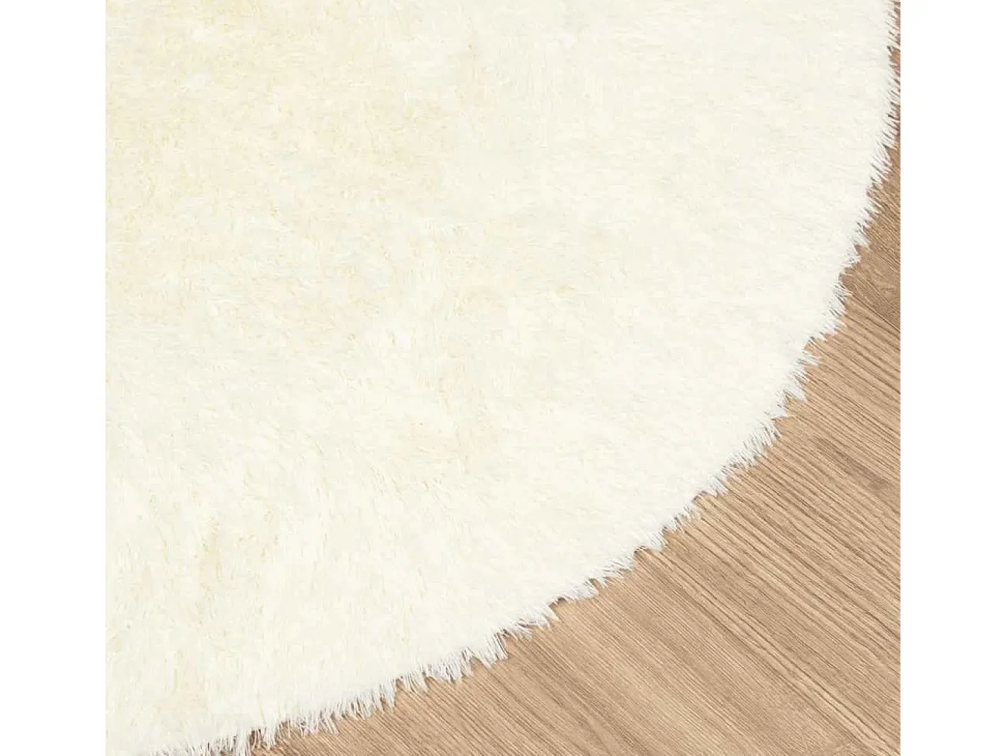 New Alfombra de pelo largo NAVARRA color crema 240x240 cm poliéster Blanco