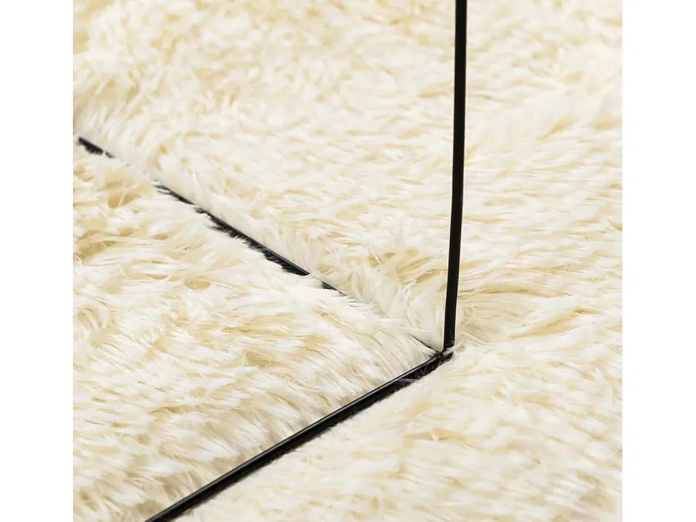 New Alfombra de pelo largo NAVARRA color crema 240x240 cm poliéster Blanco