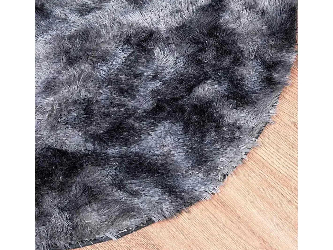Alfombra De Cocina|Alfombra Redonda-Alfombra de pelo largo NAVARRA oscuro 200x200 cm Gris