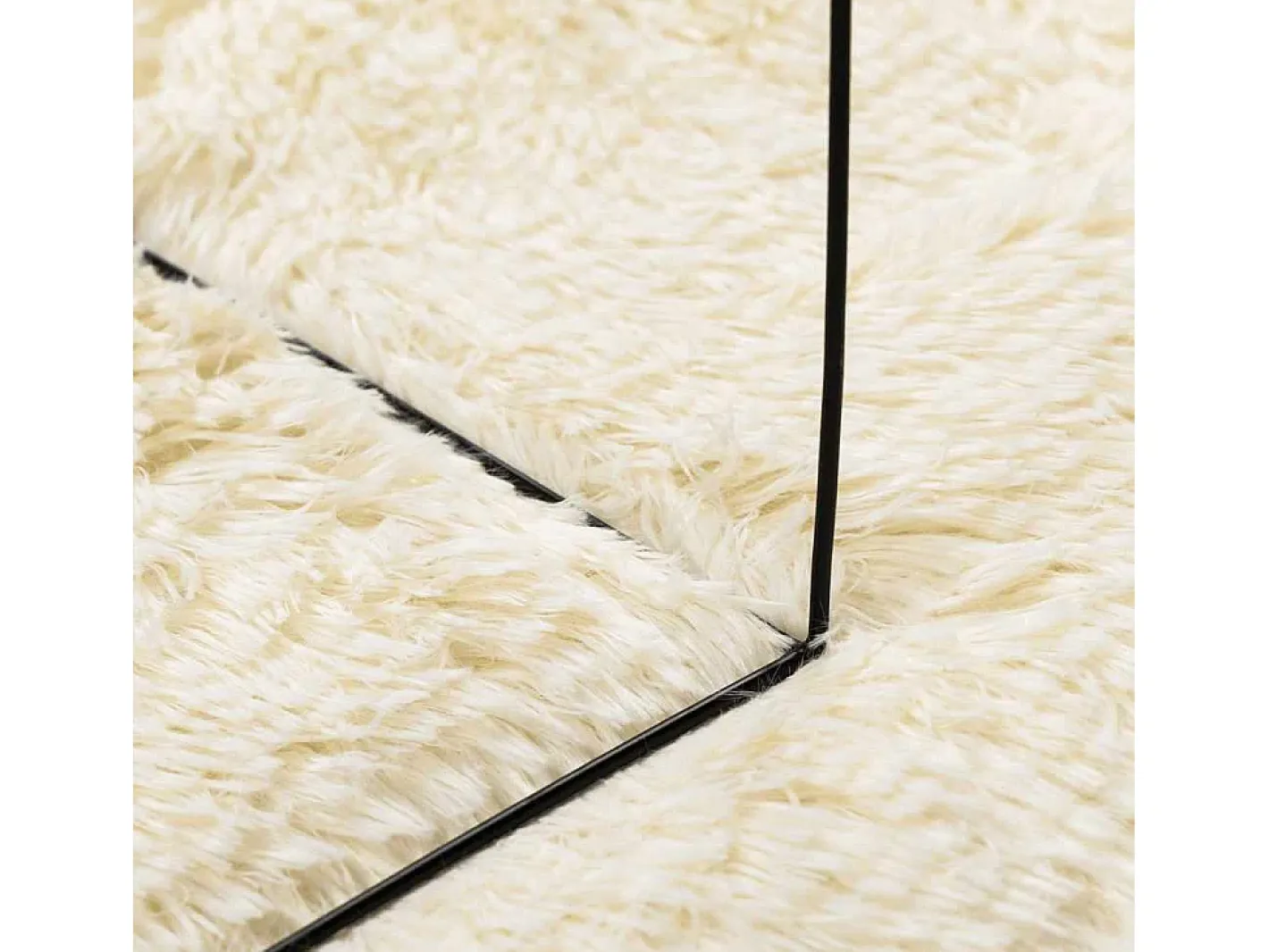 Alfombra de pelo largo NAVARRA crema 120x170 cm poliéster Blanco Best
