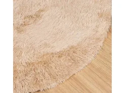 Clearance Alfombra de pelo largo NAVARRA 100x100 cm poliéster Beige