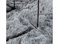 Alfombra De Cocina|Alfombra Redonda-Alfombra de pelo largo NAVARRA claro 160x160 cm Gris