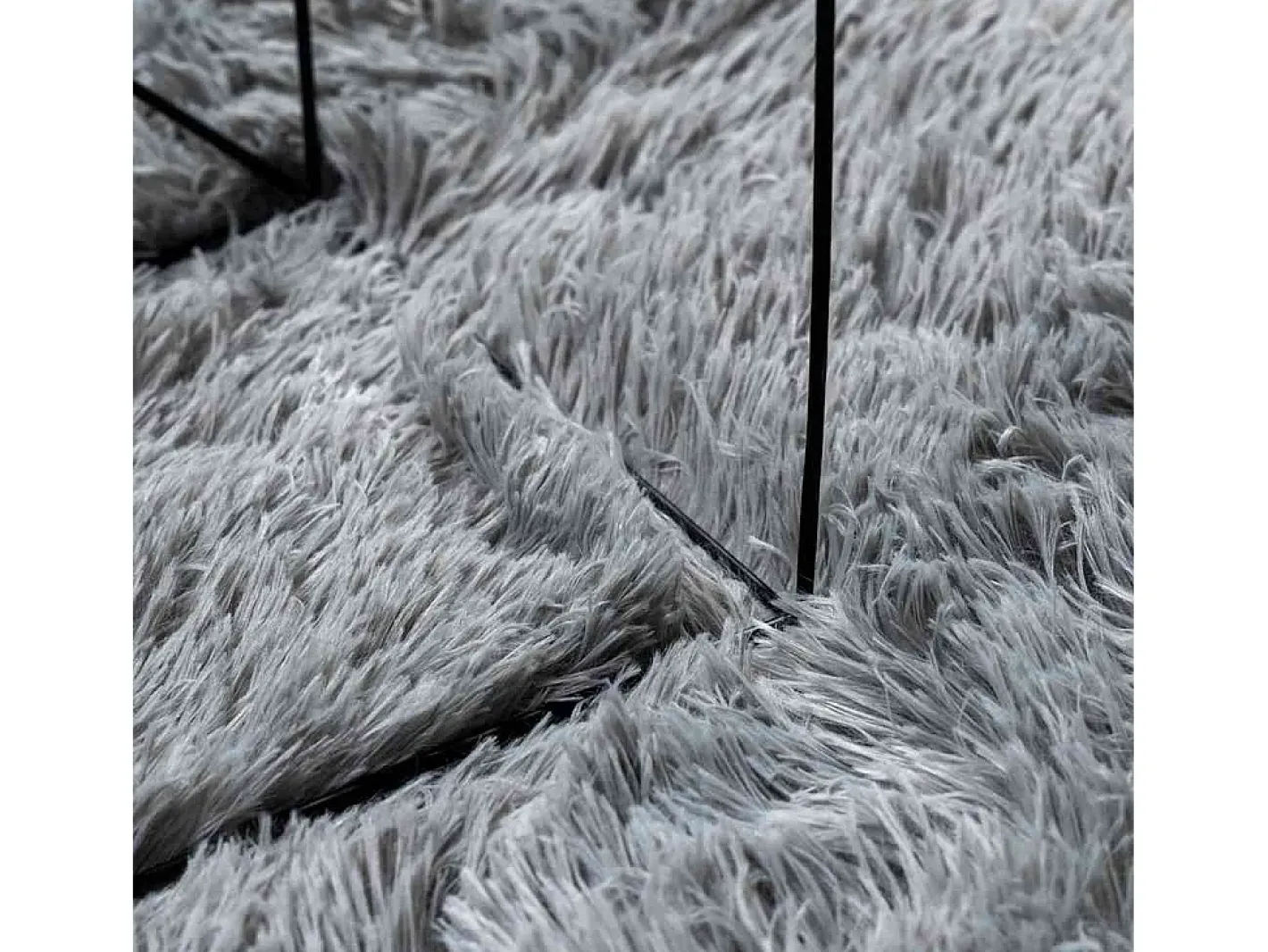 Alfombra De Cocina|Alfombra Redonda-Alfombra de pelo largo NAVARRA claro 160x160 cm Gris