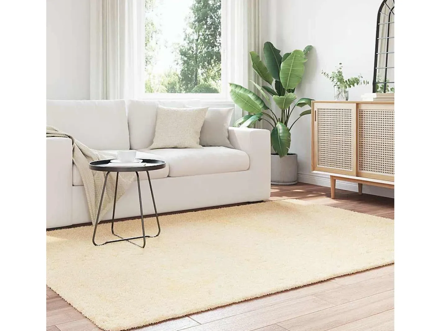 Alfombra de pelo largo NAVARRA crema 160x230 cm poliéster Blanco Outlet