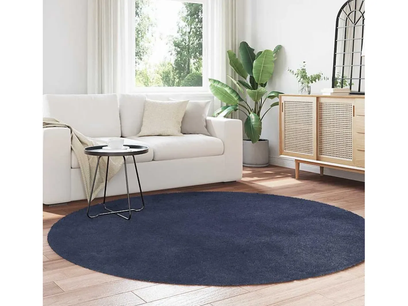 Discount Alfombra de pelo largo NAVARRA marino 200x200 cm Azul