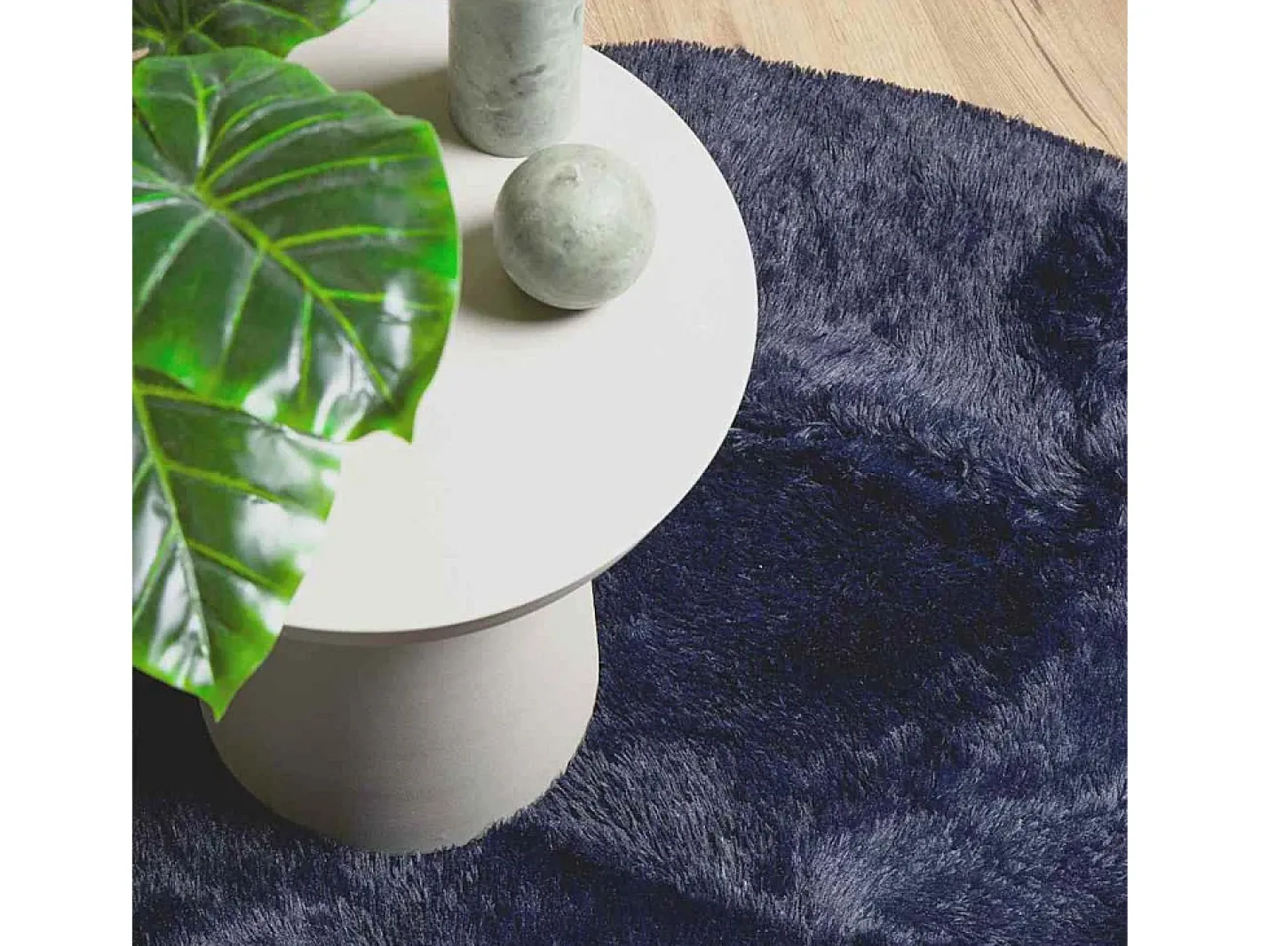 Discount Alfombra de pelo largo NAVARRA marino 200x200 cm Azul