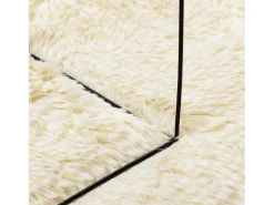 Alfombra De Cocina|Alfombra Redonda-Alfombra de pelo largo NAVARRA color crema 160x160 cm poliéster Blanco