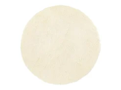 Alfombra De Cocina|Alfombra Redonda-Alfombra de pelo largo NAVARRA color crema 160x160 cm poliéster Blanco