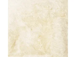 Alfombra De Cocina|Alfombra Redonda-Alfombra de pelo largo NAVARRA color crema 160x160 cm poliéster Blanco