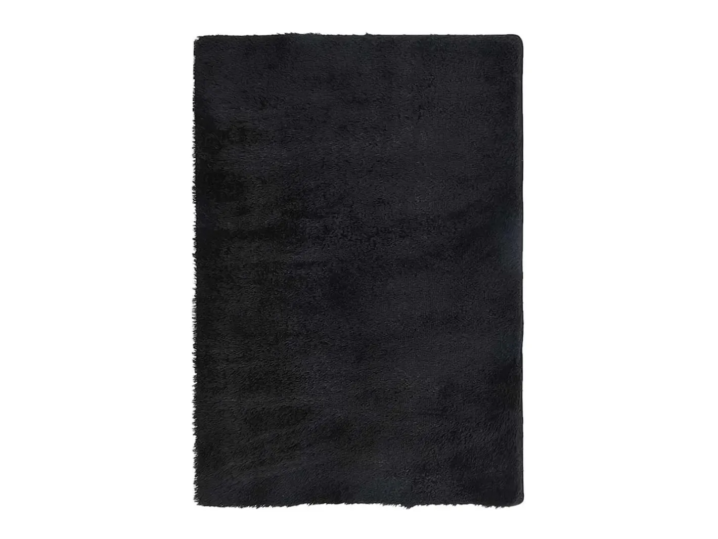 Outlet Alfombra de pelo largo negra NAVARRA 200x290 cm Poliéster Negro
