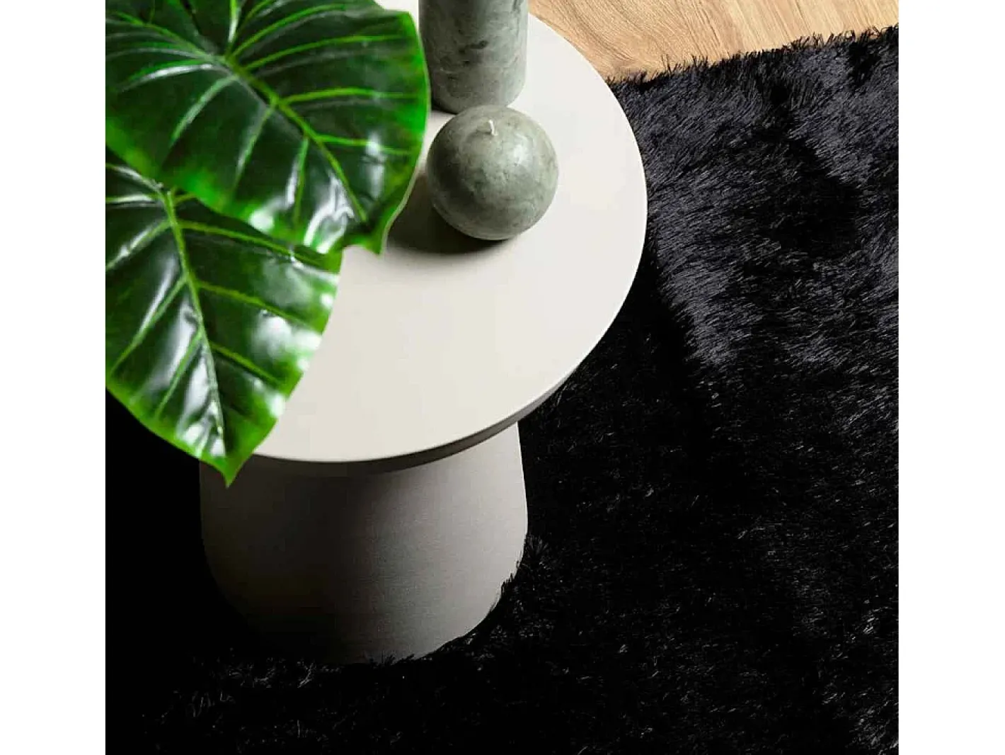 Outlet Alfombra de pelo largo negra NAVARRA 200x290 cm Poliéster Negro