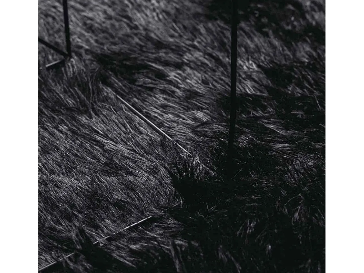 Outlet Alfombra de pelo largo negra NAVARRA 200x290 cm Poliéster Negro