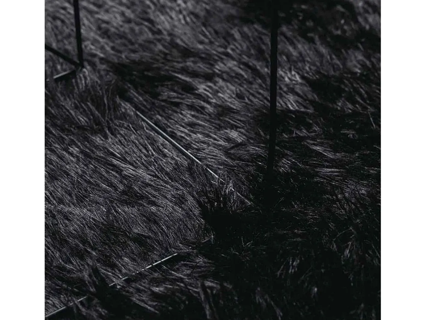 Online Alfombra de pelo largo negra NAVARRA 120x120 cm poliéster Negro