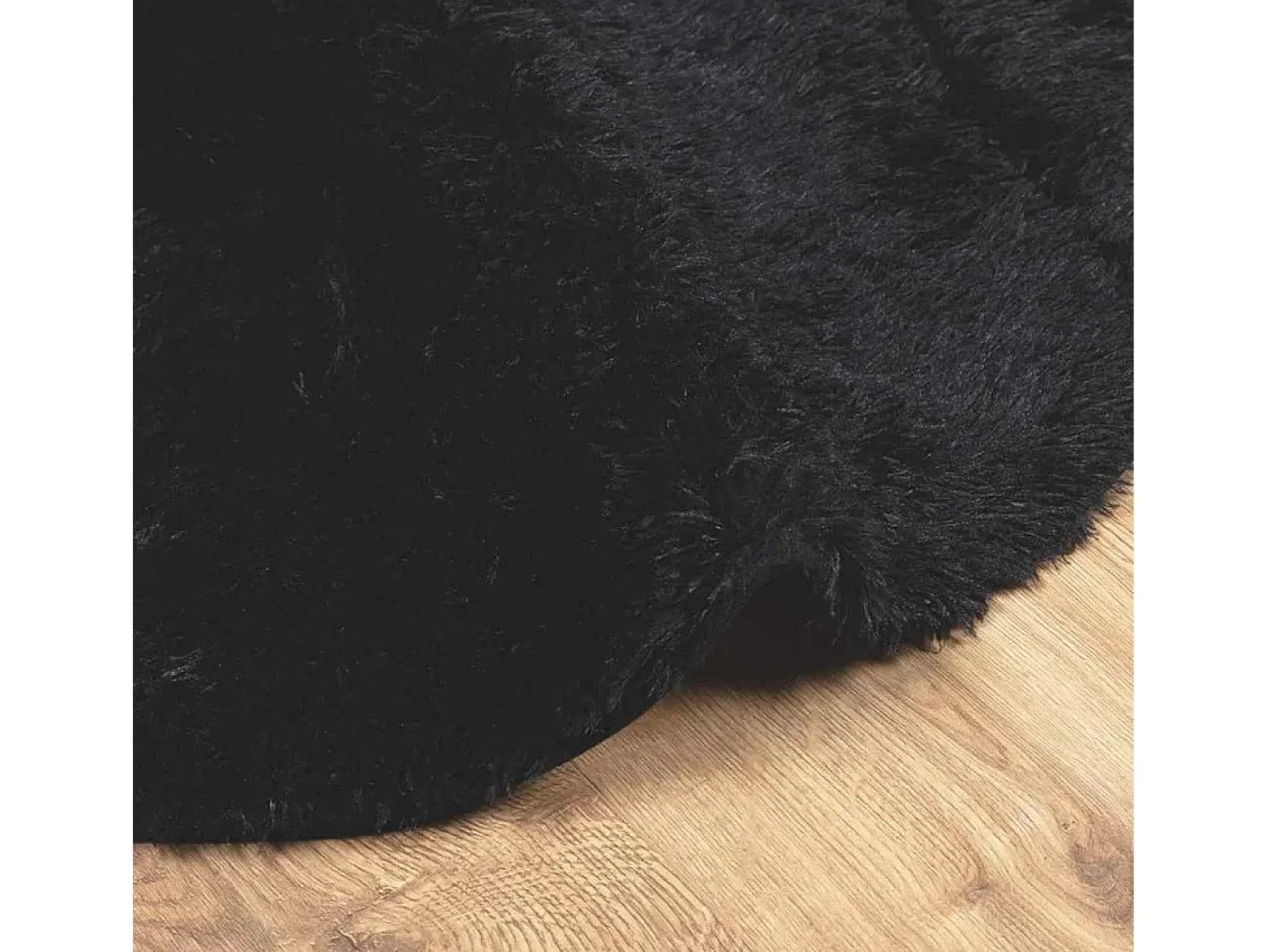 Online Alfombra de pelo largo negra NAVARRA 120x120 cm poliéster Negro
