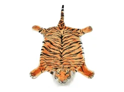 New Alfombra de peluche Tigre 144 cm Marrón Decoración Realista para Niños y Adultos Marru00f3n